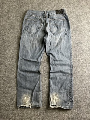 Mens Alpinestars Distressed Straight Leg Jeans Blue Size 36