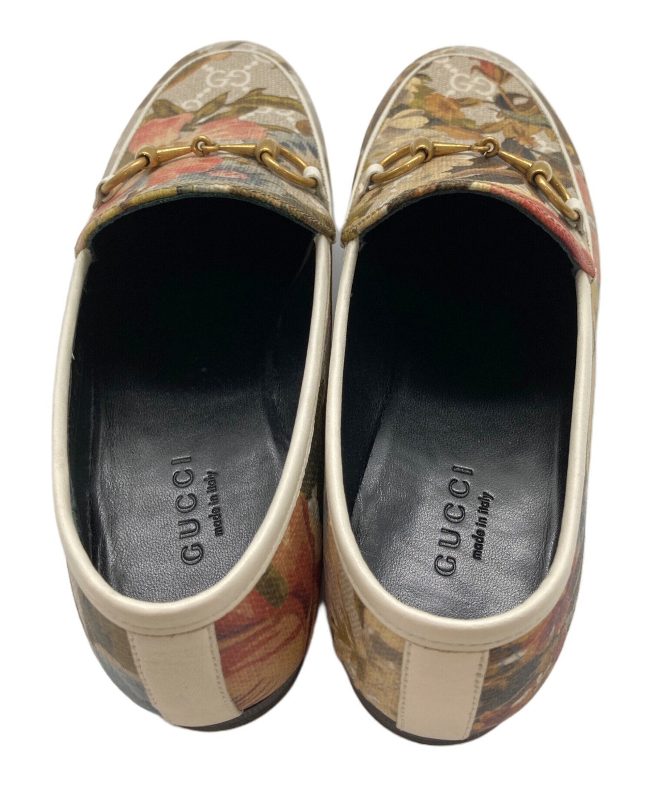 GUCCI Women's Loafers Horsebit Canvas Multicolor Size:34.5/JP:22 135310K Authen thumbnail 7