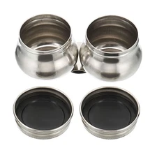Paint Pot Container Cup Palette Cups with Lid Double Dippers Silver 4" x 2"
