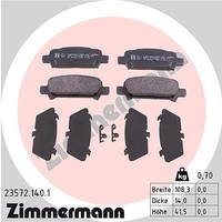 Zimmermann Bremsbelagsatz, Scheibenbremse Hinterachse FüR Subaru
