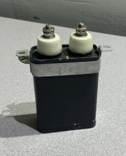 Vintage Aerovox Capacitor 2509 0.5 MFD 2500 VDC with Original Mounting Bracket