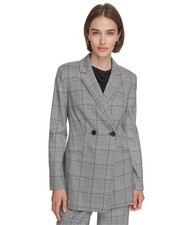 Calvin Klein Womens Glenn Blazer Jacket, White, 2
