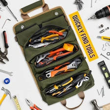 Tool Bag, Tool Bags for Men, Heavy Duty Tool Organizer, Portable Roll Up Tool...