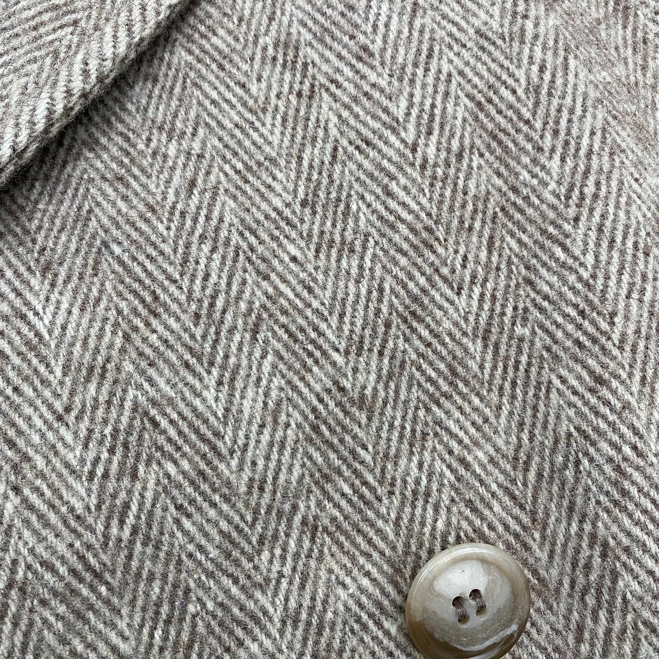 Gabardina de tweed Dani Colby de colección para mujer grande mezcla de lana espiga años 80/90 Foto 3 de 4