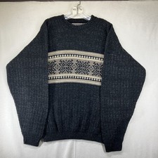 David Taylor Sweater Mens Large TALL Fair Isle Knit Pullover Vintage USA Made