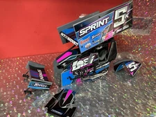 Losi 22s Sprint Body Factory Decaled Pink Blue Cage Interior Driver Bumpers