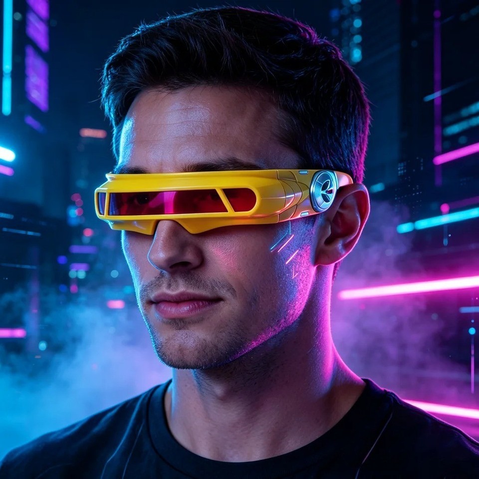 SPACE ALIEN COSTUME Party CYCLOPS Futuristic Robot WRAP SHIELD SUN ...