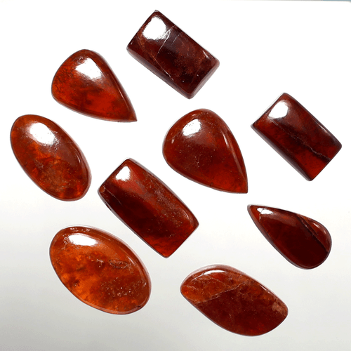 Ceilán 9 piezas granate hessonita natural sin tratar 17-23 mm cabujón piedras preciosas sueltas - Imagen 7 de 10