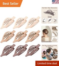 Versatile 9 Count Matte Claw Clips for Thick  Thin Hair - Classic Beige Set