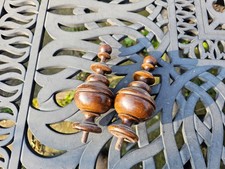 LARGE 5 3/4" PAIR of antique clock finials, nice old finish clockmakers spares