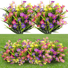 Artificial Flowers Plastic Fake Floral Plants Bouquet Patio Garden Decorations