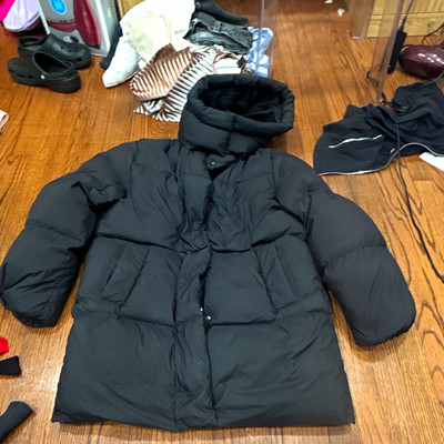 ZARA Boys Black Puffer Jacket Size 14 Polyester Zip Logo Winter Casual