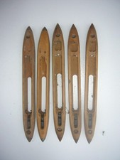 5 anciennes navettes de 36 cm en bois filature usine vintage déco magasin