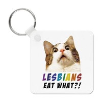 Lesbians Eat What SchlüSselanhäNger Homosexuell Weiß Freundin Katze Scherz Funny