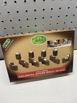 VTG Lemax Village Collection Poly-Resin Colonial Stone Wall Set of 10