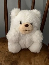 Vintage 1970's Animal Fair American 25cm White Plush Polar Bear Teddy Bear