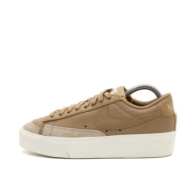 Nike Damen Blazer Low Platform Sneaker Beige Leder Low-Top Erhöhte Sohle EU 36