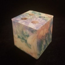 1980s Acrylic Toothbrush Holder Floral Pink Purple Green Vintage Granny Core