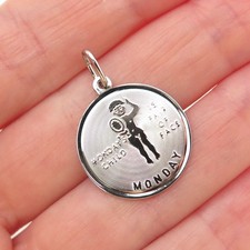 JAY POSON 925 Sterling Silver Vintage Monday's Child Charm Pendant