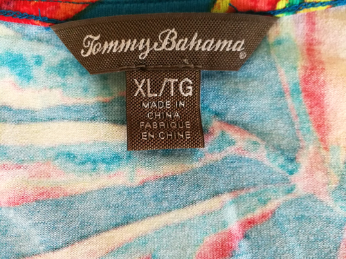 Tommy Bahama Damska bluzka bez rękawów Bluzka Koszulka bez rękawów Tank Top XL Kwiatowy Niebieski Czerwony - Zdjęcie 3 z 4