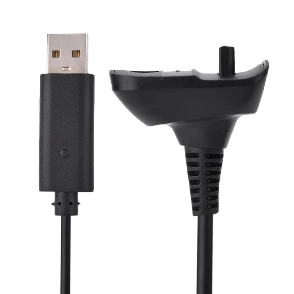 USB Charger Cable for Microsoft Xbox 360 Wireless Gamepad Controller 1.5m Black - Image 4 of 4