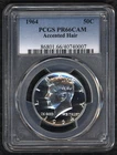 1964 PCGS PR66CAM 90% SILVER ACCENTED HAIR KENNEDY HALF DOLLAR ~ 1c START