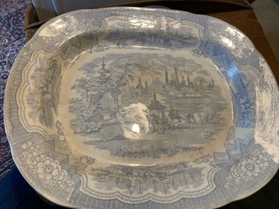 David Methven & Sons Porzellan Platte 45 cm lang (- Riss am Boden )
