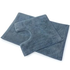 Blue Canyon Premier Bath Set 2 Piece Slate Blue 100% Cotton 1200gsm Mats