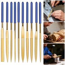 10x Titanium Diamond Needle File Set 7" Small Metal Glass Jewelry Polishing Tool