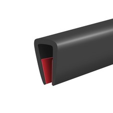 Rubber Edge Trim, Self-Adhesive Protector Fit 3/16"- L20 , Black