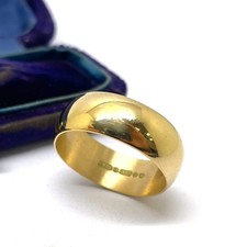 9ct Gold Plain Ring Band Size U 1/2 9k Yellow Gold Hallmarked 8mm Wedding Band