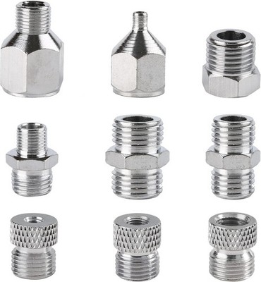 9PCS Airbrush Adapter Kit for Compressor Hose Spray Gun G1/8 G1/4 M5 Connectors
