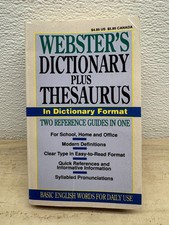 1994 Webster's Dictionery Plus Thesaurus In Dictionary Format Paperback