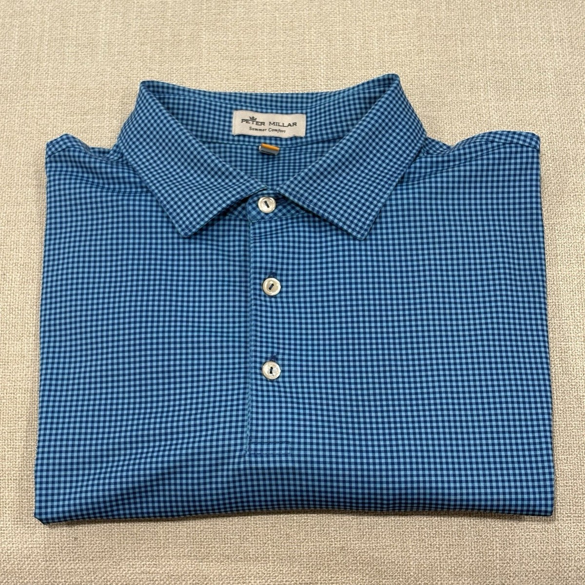 PETER MILLAR Summer Comfort L ターコイズ Peter Millar Polo Shirt Mens Large Turquoise Striped Summer