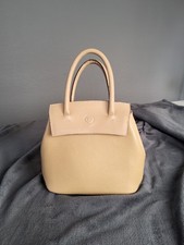 Damenhandtasche Echtleder  Beige Mit Innenfutter Braun -wie Neu-