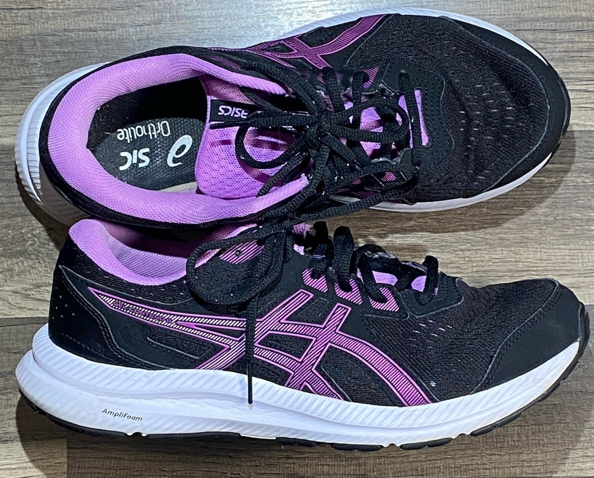 Asics Sneakers Womens Size 11 Gel Contend 8 Black Orchid Running Comfort Support