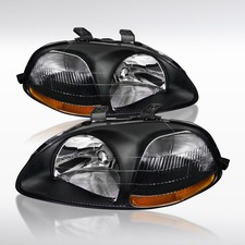 Fit 1996-1998 Honda Civic Black Headlights Corner Lamp Assmebly Leftright 96-98 Fit 1996-1998 Honda Civic Black Headlights Corner Lamp Assmebly Leftright 96-98