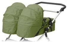 Mt Buggy 2009 Carrycot Moss Green For Double Stroller