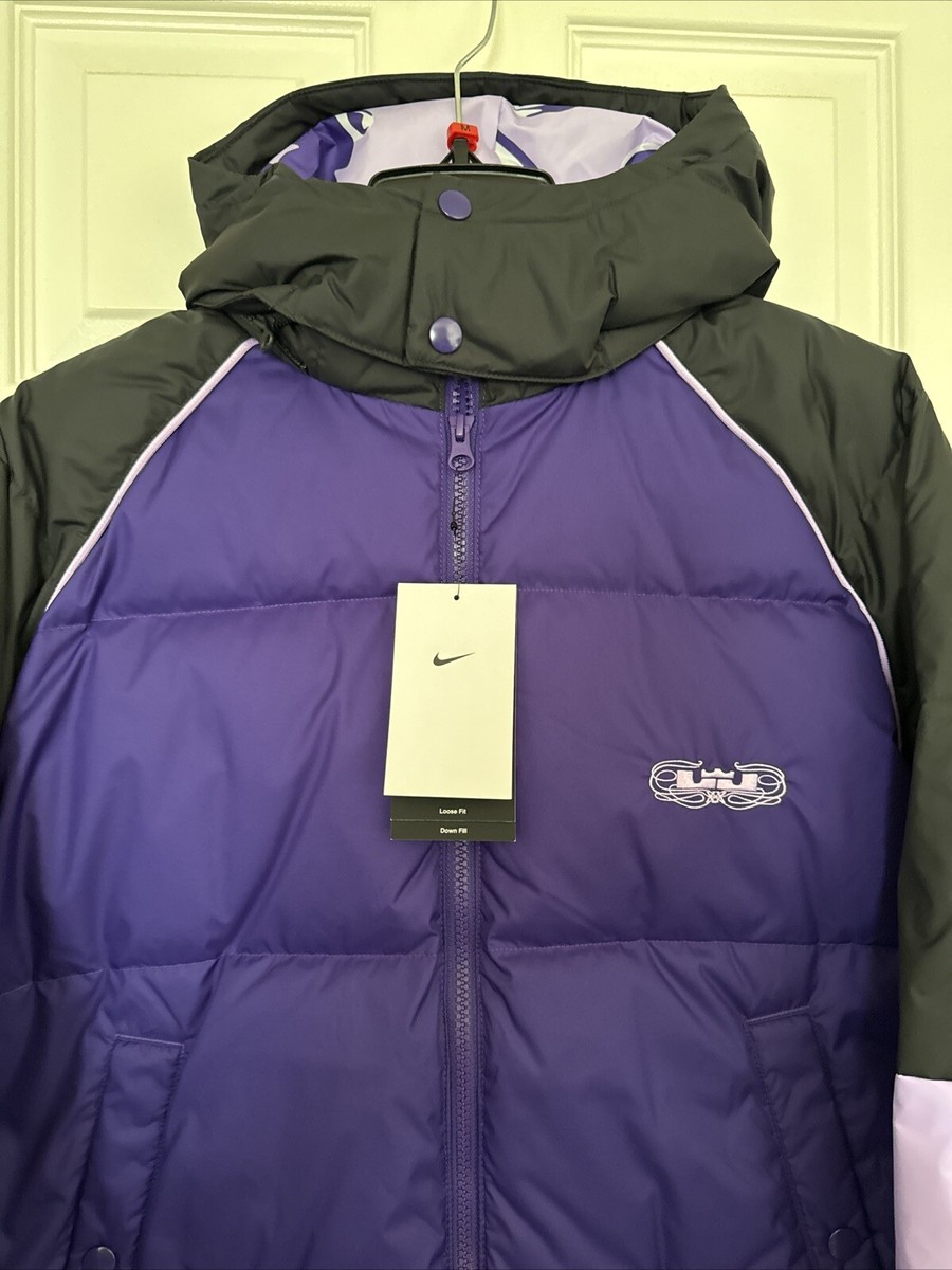 Nike Men Medium LeBron James Full-Zip Hooded Down Jacket