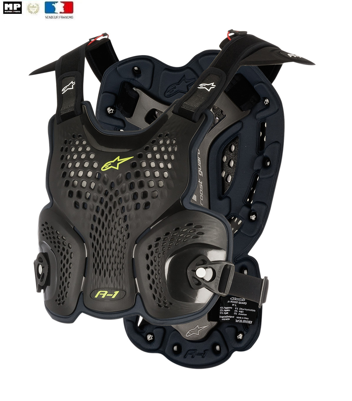 Pare-pierre Alpinestars A-1 Roost Guard gilet de protection cross Noir