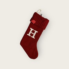 Target Wondershop Red Monogram 20" Christmas Stocking Letter H Initial