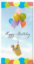 NEW LEANIN' TREE Birthday Card approx 3.5x7 Puppy in Basket w/Balloons