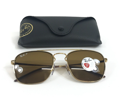 Ray-Ban RB3588 Polarized Brown Gold Aviator Sunglasses RB3588 Sunglasses in Arista Gold and Dark Brown - RB3588  main image 3