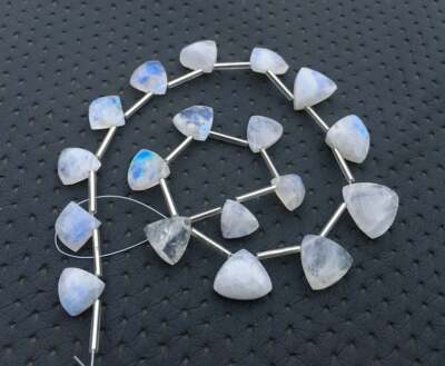 Irridescent 18 Pieces Natural Rainbow Moonstone Blue Flashy Faceted Gemstone 