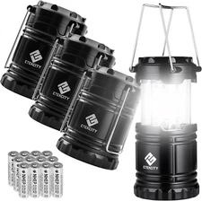 Etekcity Camping Lanterns for Power Outages 4 Pack, Flashlight for Camping Essen