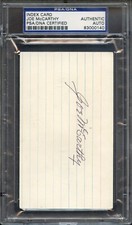 JOE MCCARTHY SIGNED INDEX CARD PSA/DNA AUTO AUTHENTIC 
