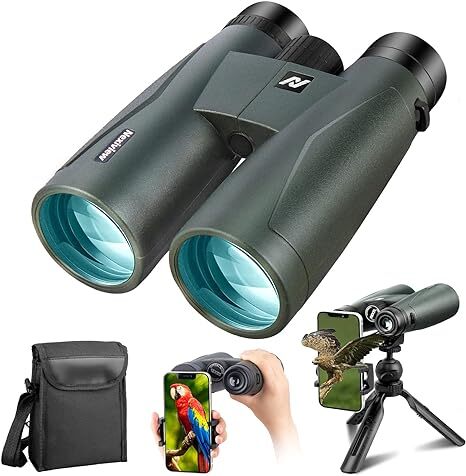 Бинокль Nexiview 12x50 HD Binoculars Мощный бинокль с большим обзором - Зеленый