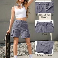 Womens Bermuda Shorts Cargo Shorts Summer Combat Chino Casual Work Pants Jogger