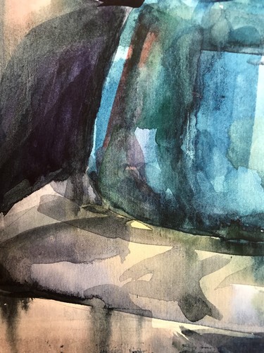 Watercolor Painting Breakfast Unknown Artist Unframed Original Art nAAA2781 - Picture 5 of 13