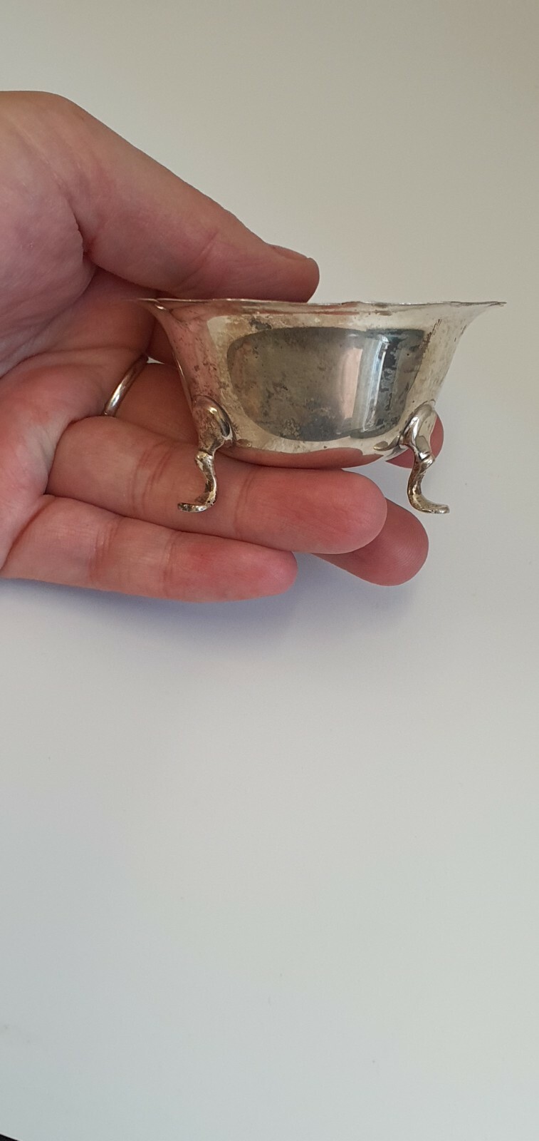 Photo 5 of Sterling Silver Salt Pot By The Barker Bros. Chester 1922 antique S9
